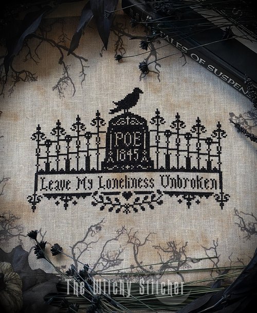 Poe The Raven - Halloween Cross Stitch Pattern