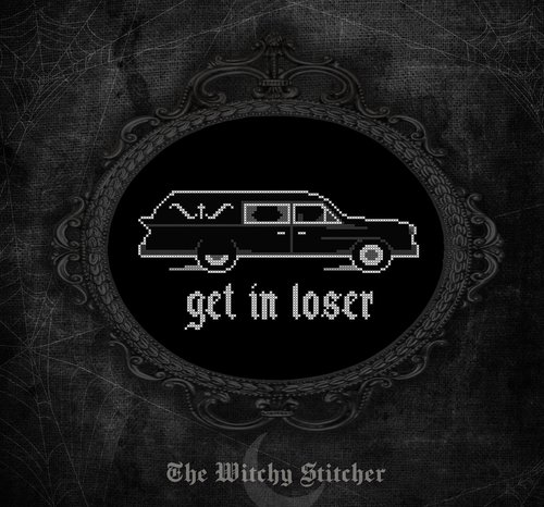 Get In Loser - Halloween PDF Cross Stitch Pattern
