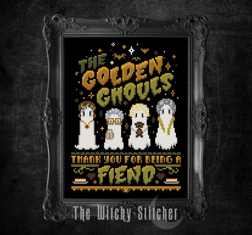 Golden Ghouls - Halloween Cross Stitch Pattern
