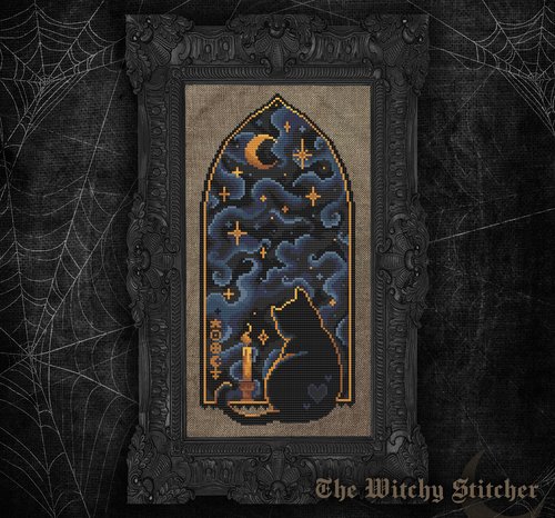 Moonlit Familiar - PDF Cross Stitch Pattern
