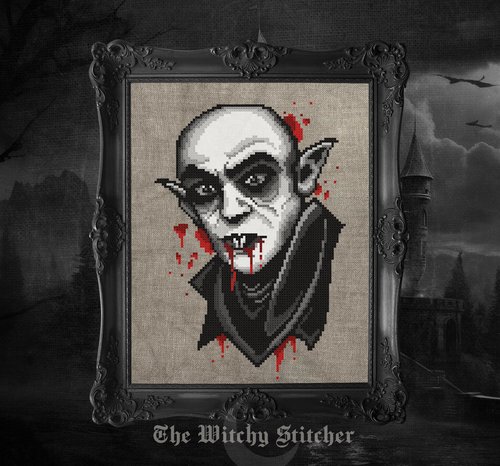 Nosferatu - Halloween PDF Cross Stitch Pattern