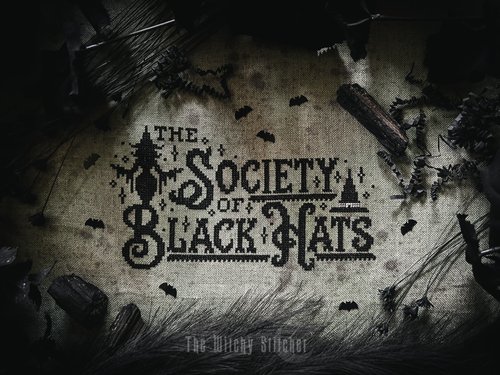 The Society Of Black Hats Halloween PDF Cross Stitch Pattern