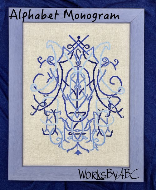 Alphabet Monogram - Cross Stitch Pattern