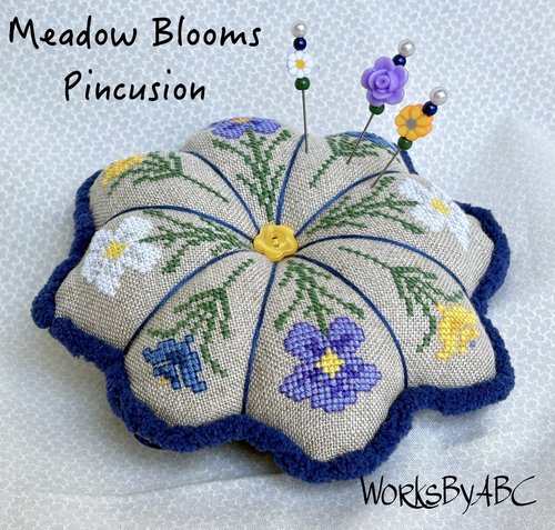 Meadow Blooms Pincushion - Cross Stitch Pattern