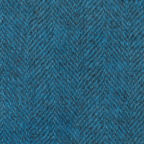 Blue Topaz Herringbone Felted Wool Fabric 12x17