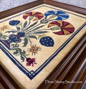 Blue Carnation Fraktur - Cross Stitch Pattern