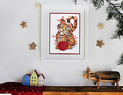 Little Tiger and Yarn Ball - Cross Stitch Kit