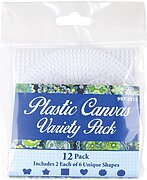 Variety Plastic Canvas Shapes 7 Count - 12 Pieces