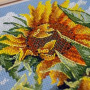 Sunflowers in the Wind - Cross Stitch Kit, different perspective #1. Select this picture to zoom in