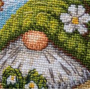 Blossom Gnome - Cross Stitch Kit, different perspective #1. Select this picture to zoom in