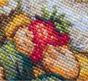 Sunshine Gnome - Cross Stitch Kit, different perspective #2. Select this picture to zoom in