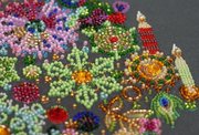 Golden Lights - Christmas Bead Embroidery Kit, different perspective #1. Select this picture to zoom in