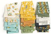 ABC XYZ Aqua - Puzzled Blenders Puzzle - Blue Quilt Fabric