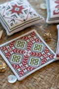 Aegean Ornaments Red - Cross Stitch Kit, different perspective #1. Select this picture to zoom in