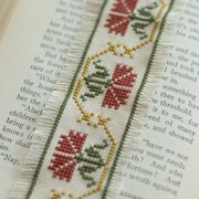 Folk Fabric Sampler Ivory - Cross Stitch Kit, different perspective #2. Select this picture to zoom in