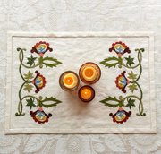 Kithira Begonia Table Runner - Embroidery Kit, different perspective #1. Select this picture to zoom in