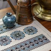 Blue Hellebore - Cross Stitch Kit, different perspective #1. Select this picture to zoom in
