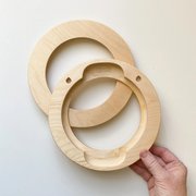 Avlea 6" Hoop Frame - Square - Walnut Stain, different perspective #2. Select this picture to zoom in