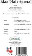 Blue Plate Special - Quilt Pattern