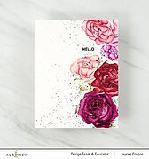 Paint-A-Flower - Rosa Floribunda Outline - Clear Stamp Set