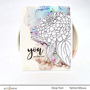 Paint-A-Flower Zinnia Magellan Rose Outline - Clear Stamp, different perspective #2. Select this picture to zoom in