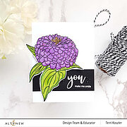 Paint-A-Flower Zinnia Magellan Rose Outline - Clear Stamp, different perspective #4. Select this picture to zoom in