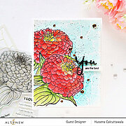 Paint-A-Flower Zinnia Magellan Rose Outline - Clear Stamp, different perspective #5. Select this picture to zoom in