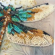 Emerald Wings - Bead Embroidery Kit, different perspective #1. Select this picture to zoom in