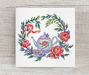 Flower Tea N.2 - PDF Cross Stitch Pattern
