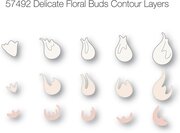 Delicate Floral Buds Contour Layers - Craft Die