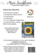 Mini Sunflower Drawstring Bag - Sewing Pattern