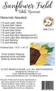Sunflower Field Table Runner - Quilt Pattern