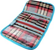 Sewing Storage Bag - Blue and Pink Tartan, different perspective #1. Select this picture to zoom in