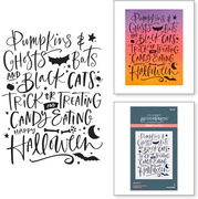 Pumpkins & Ghosts - Halloween Background Press Plates, different perspective #2. Select this picture to zoom in