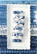 Blueprint Small Flowers White Harbor - Quilt Fabric