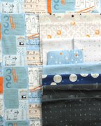 Bluish Stitches Blenders - Charcoal - Quilt Fabric