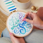 Let It Snow - Christmas Cross Stitch Kit, different perspective #2. Select this picture to zoom in