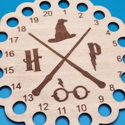 Harry Potter Crossed Wands Circle - Floss Organizer, different perspective #1. Select this picture to zoom in