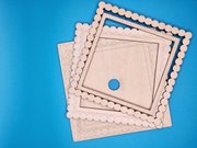 Square Frame w/ Circle Border Medium - Unfinished Wood Frame, different perspective #2. Select this picture to zoom in