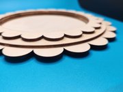 Double Scallop Circle Large - Unfinished Wood Display Frame, different perspective #1. Select this picture to zoom in