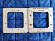 Patriotic Square Sm - Unfinished Wood Display Magnetic Frame, different perspective #1. Select this picture to zoom in
