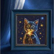 Kitten's Secret Stars - Cross Stitch Kit