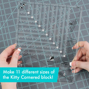 Creative Grids Kitty Corner Quilt Ruler - 11" x 11"