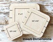 Square Shiplap Large - Unfinished Wood Display Frame