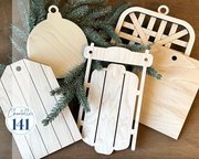 Ornament Collection - Round - Unfinished Wood Display Frame