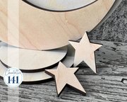Moon & Stars - Unfinished Wood Display Frame