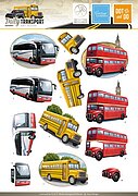 Buses - 3D Diecut Decoupage Set