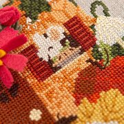 Cozy Little Cottage - Cross Stitch Pattern, different perspective #1. Select this picture to zoom in