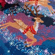 Santa's Moonlit Ride - Christmas Cross Stitch Pattern, different perspective #1. Select this picture to zoom in