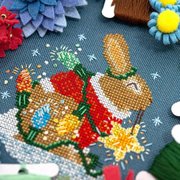 Rabbit's Bright Winter Night Ornament - Cross Stitch Pattern, different perspective #1. Select this picture to zoom in